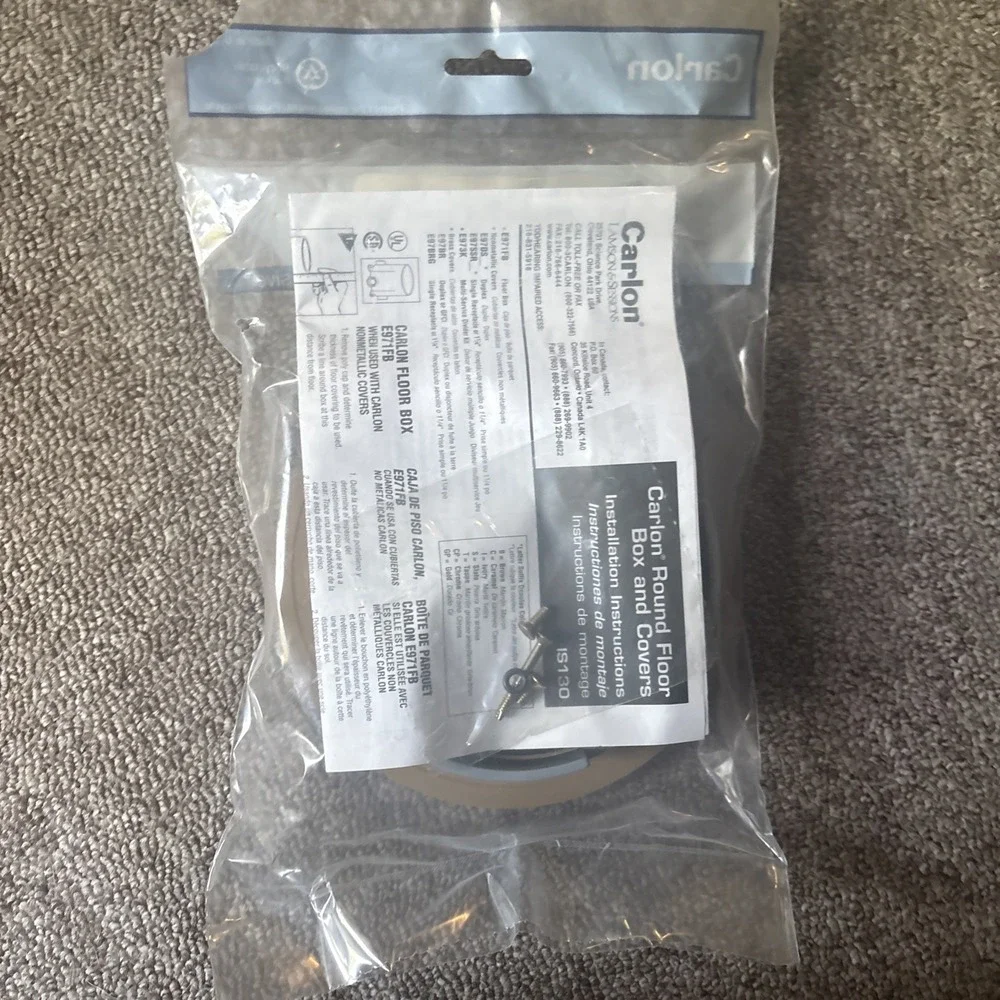Carlon E97DSC Floor Box Cover Duplex Receptacle, 1-Gang, Brown / Caramel Color